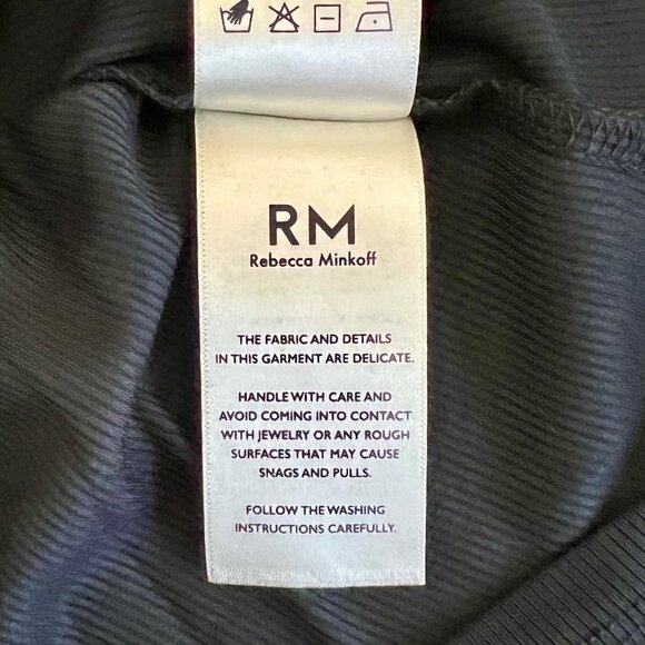 Rebecca Minkoff Womens Large Black Mesh & Studded Rayon Blend Top New w/o Tags - Picture 7 of 14